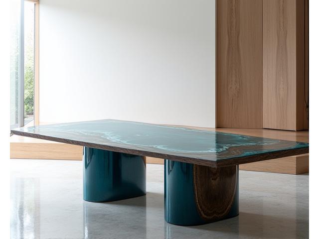 広々とした海のテーマのダイニングテーブル